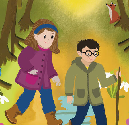 Molly Jo Daisy and her brother John in Cherry Forest